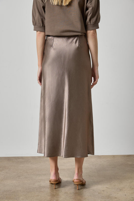 Slub Woven Bias Skirt Womens Skirt Shiitake A2