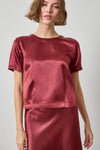 Slub Woven Darted Top Womens Top Cabernet A1