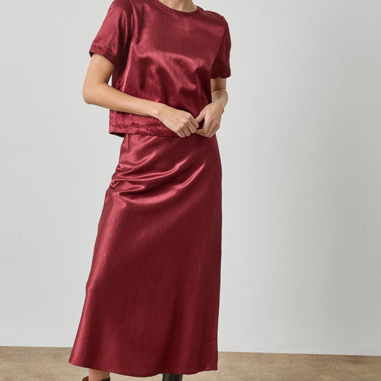 Slub Woven Darted Top Womens Top Cabernet A3