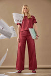 Slub Woven Darted Top Womens Top Cabernet C1