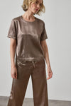 Slub Woven Darted Top Womens Top Shiitake A1