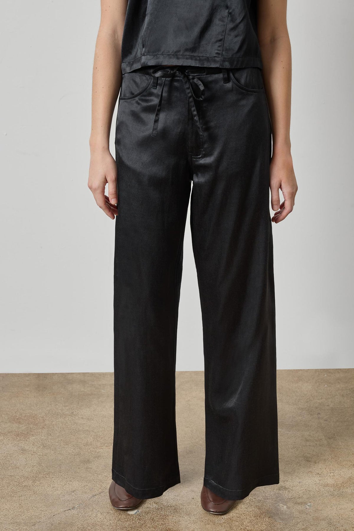 Slub Woven Pant Womens Pant Black A1