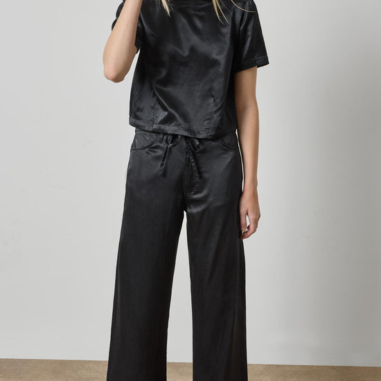 Slub Woven Pant Womens Pant Black A3