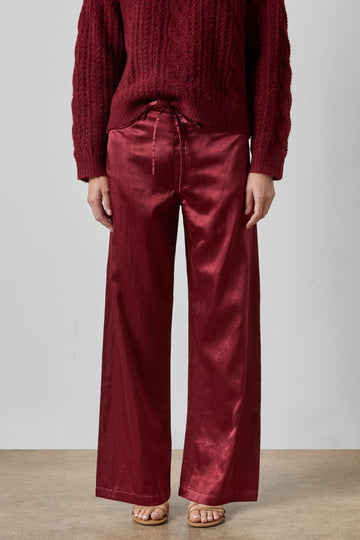 Slub Woven Pant Womens Pant Cabernet A1