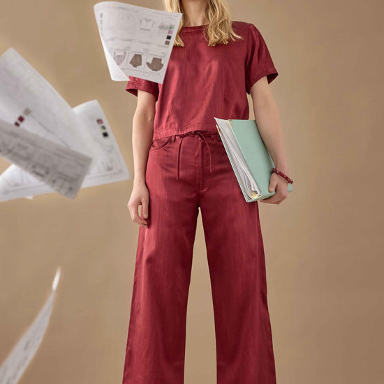 Slub Woven Pant Womens Pant Cabernet C1