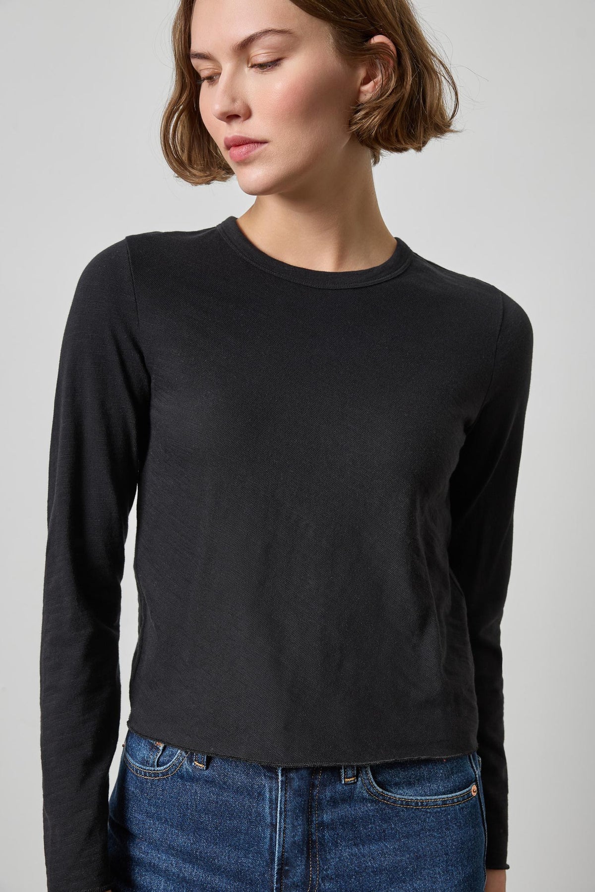 Vintage Bias Tee Womens Top Black A1