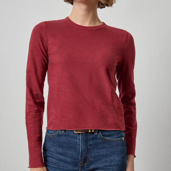 Vintage Bias Tee Womens Top Cabernet A1
