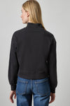 Mock Neck Cardigan Womens Top Black A2
