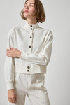 Mock Neck Cardigan Womens Top Chalk A1