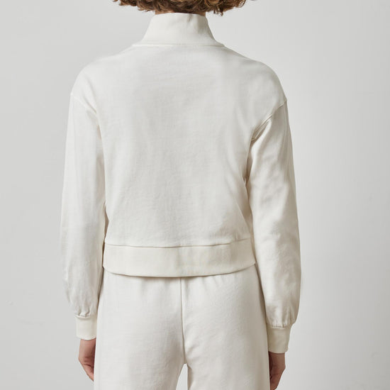 Mock Neck Cardigan Womens Top Chalk A2
