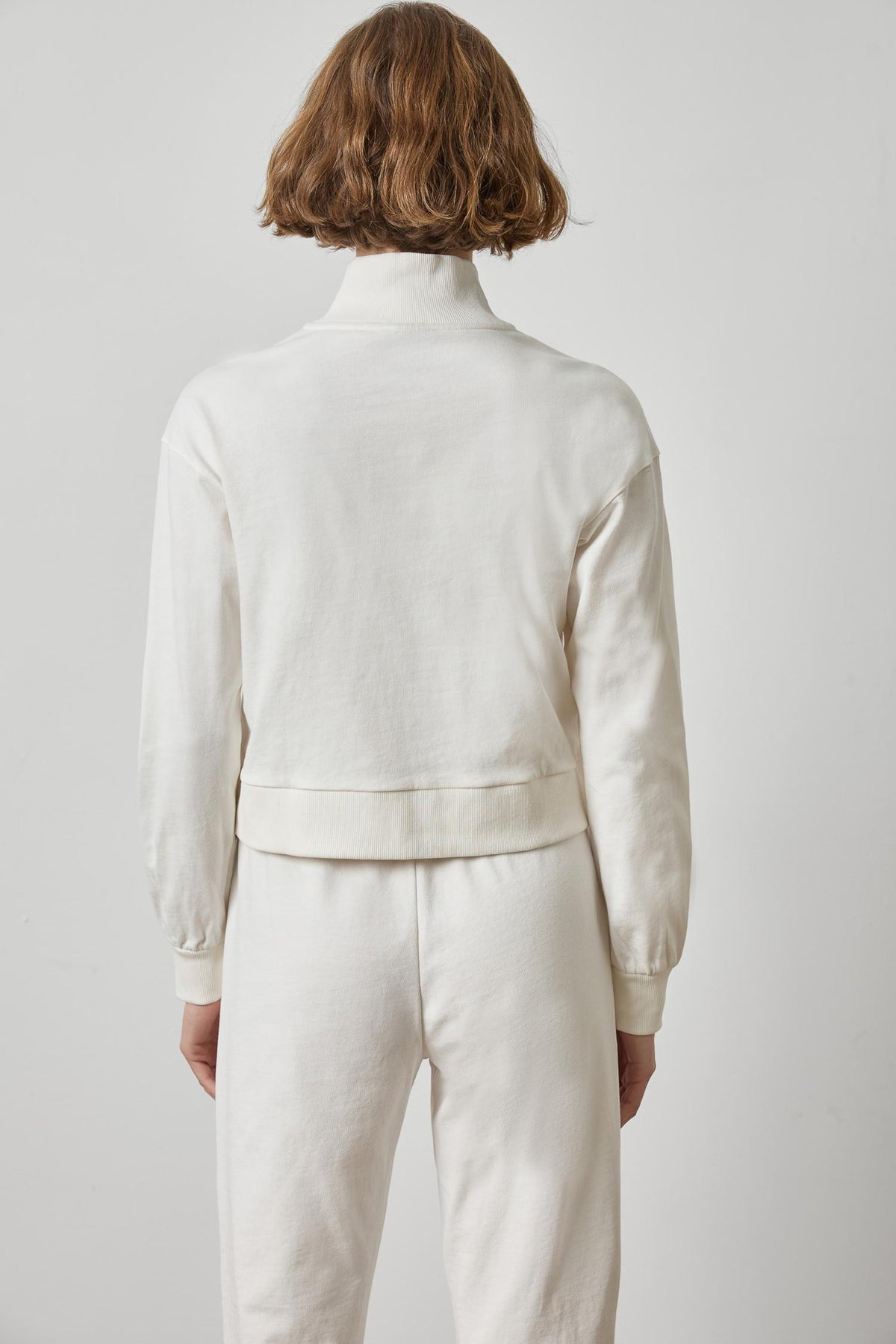 Mock Neck Cardigan Womens Top Chalk A2