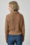 Textured Polo Sweater Womens Sweater Hazelnut A2