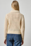 Textured Polo Sweater Womens Sweater Winter White A2