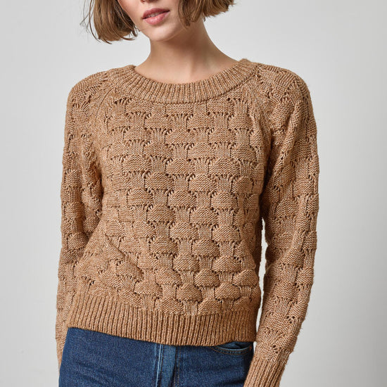 Long Sleeve Ballet Neck Sweater Womens Sweater Hazelnut A1