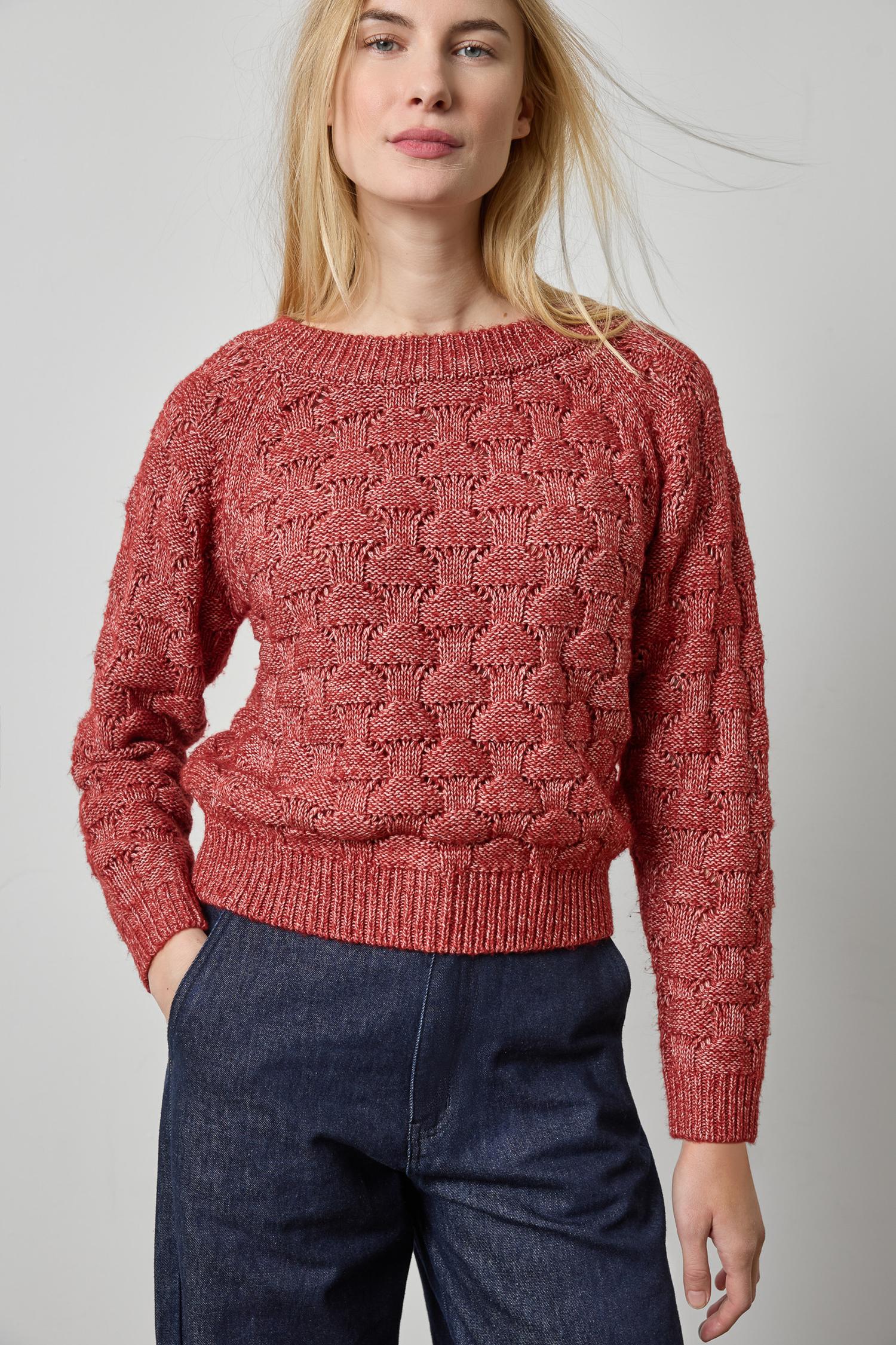 Long Sleeve Ballet Neck Sweater Womens Sweater Oxblood A1