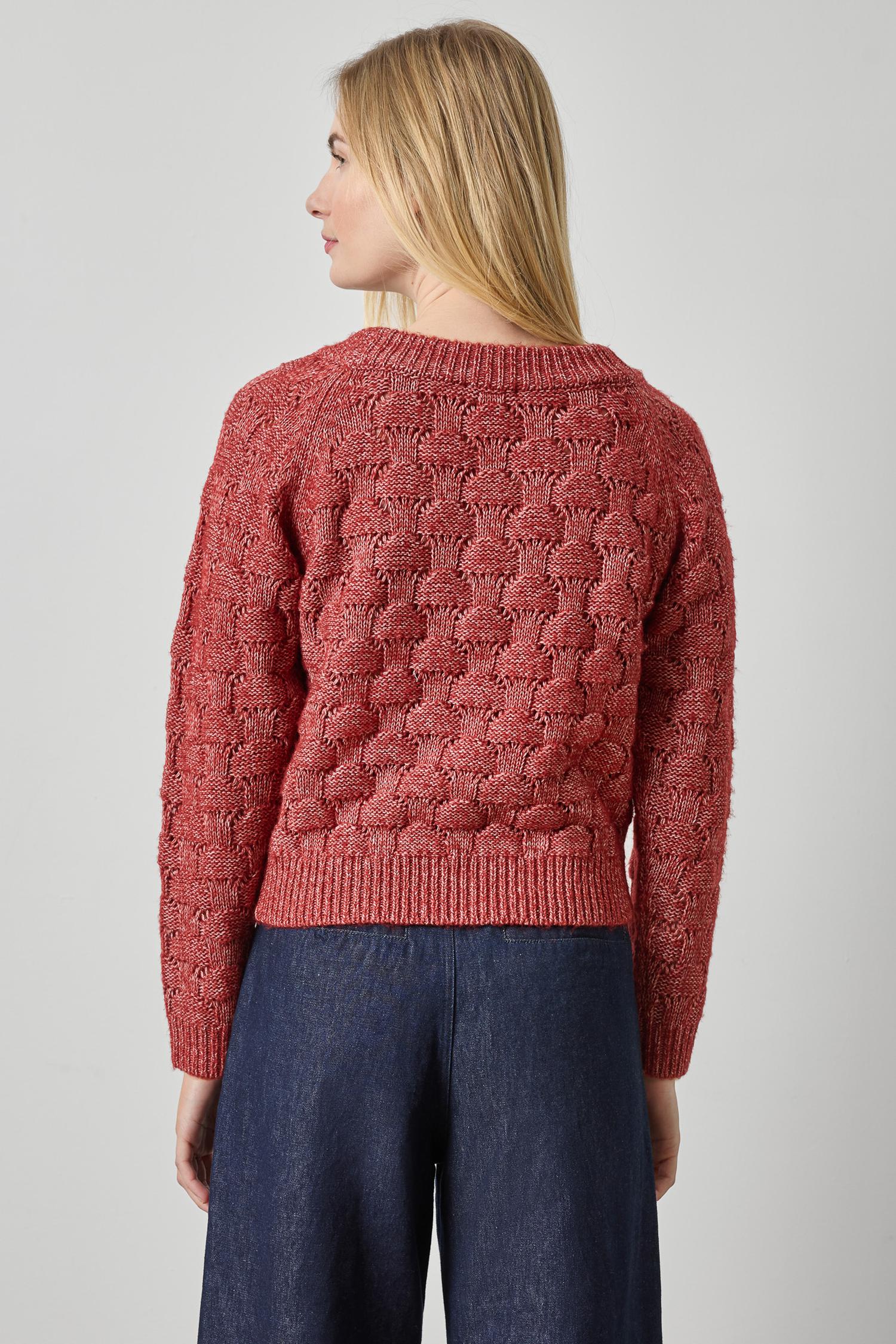 Long Sleeve Ballet Neck Sweater Womens Sweater Oxblood A2