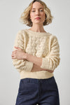 Long Sleeve Ballet Neck Sweater Womens Sweater Winter White A3