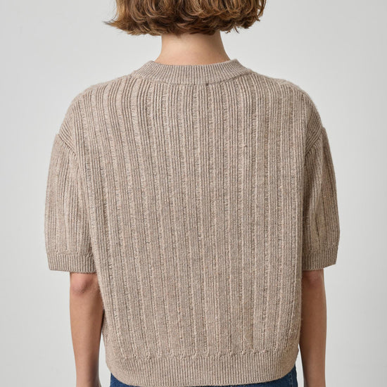 Textured Easy Crewneck Sweater Womens Sweater Birch A2