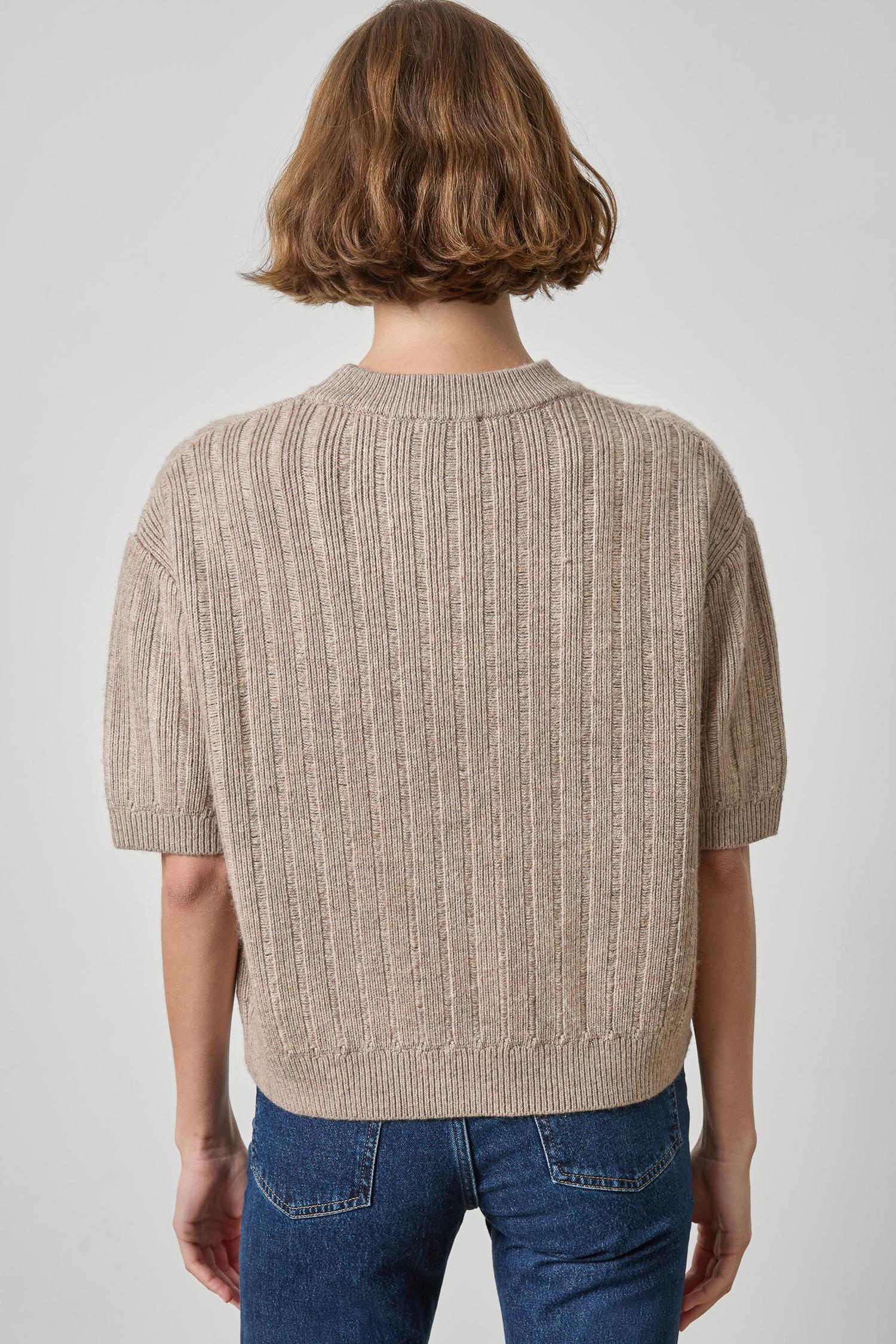 Textured Easy Crewneck Sweater Womens Sweater Birch A2