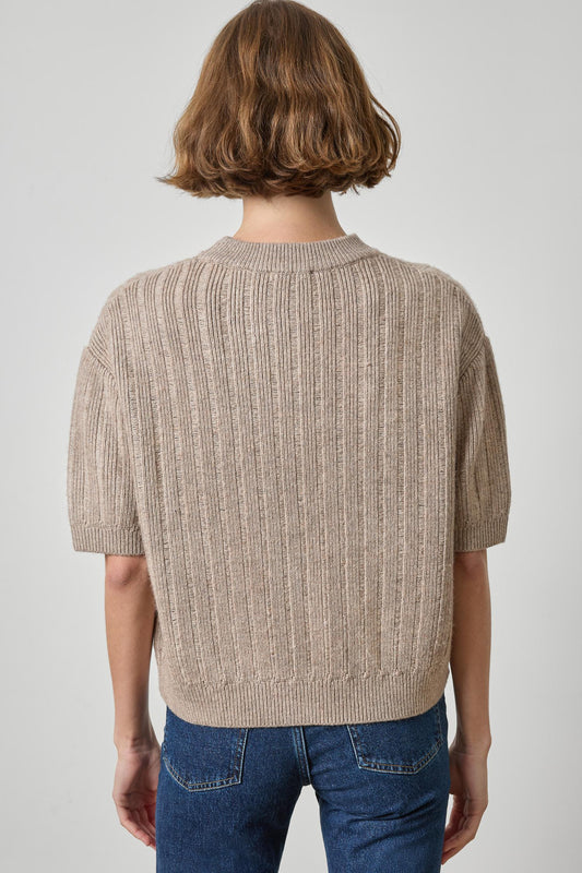 Textured Easy Crewneck Sweater Womens Sweater Birch A2