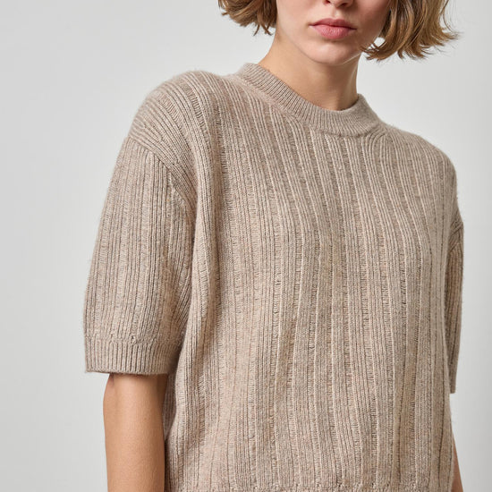 Textured Easy Crewneck Sweater Womens Sweater Birch A3