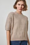 Textured Easy Crewneck Sweater Womens Sweater Birch A3