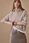 Textured Easy Crewneck Sweater Womens Sweater Birch C1