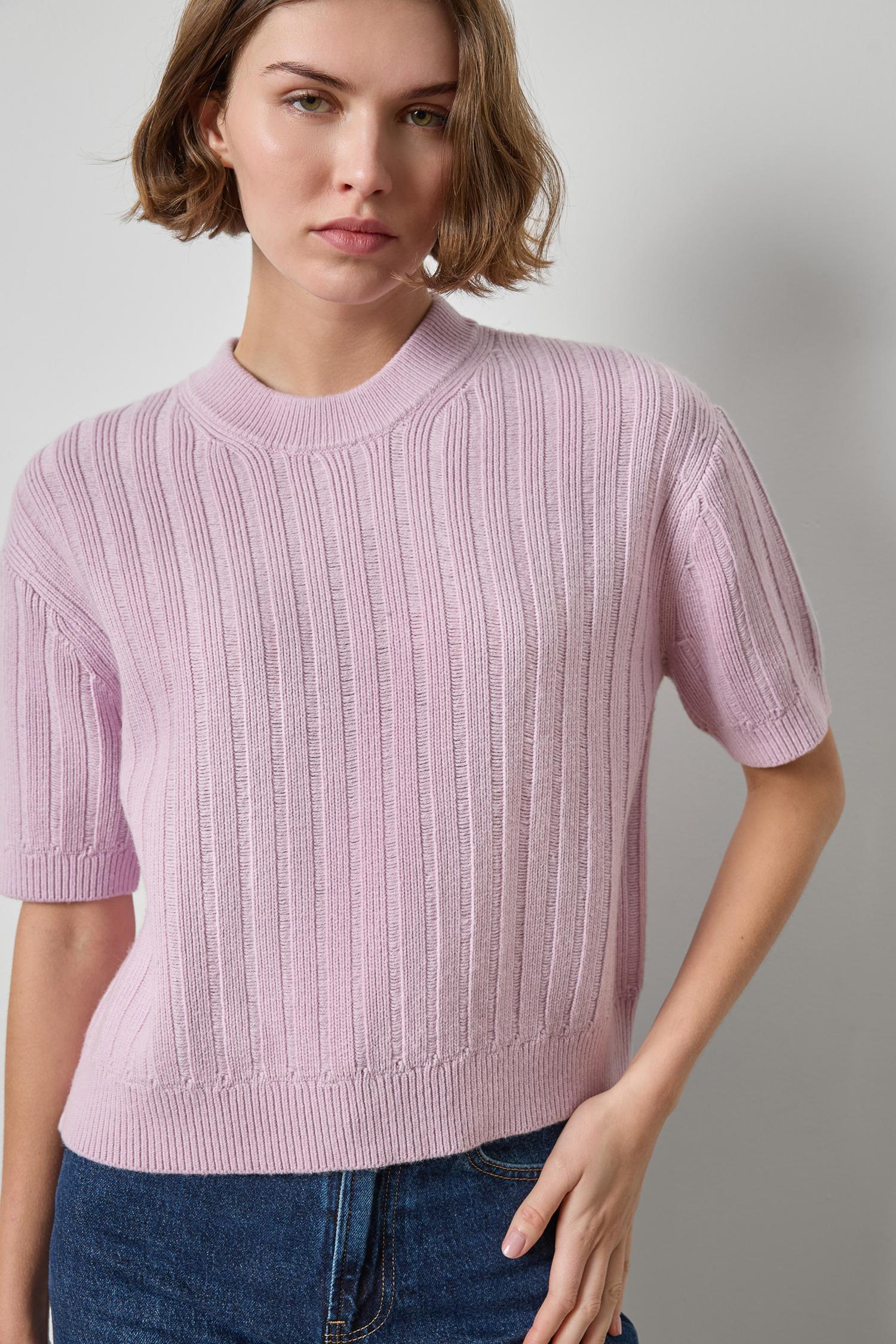 Textured Easy Crewneck Sweater Womens Sweater Sugarplum A1