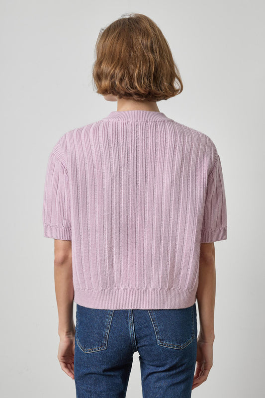 Textured Easy Crewneck Sweater Womens Sweater Sugarplum A2