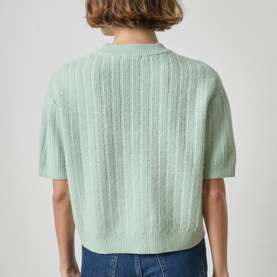 Textured Easy Crewneck Sweater Womens Sweater Winter Mint A2