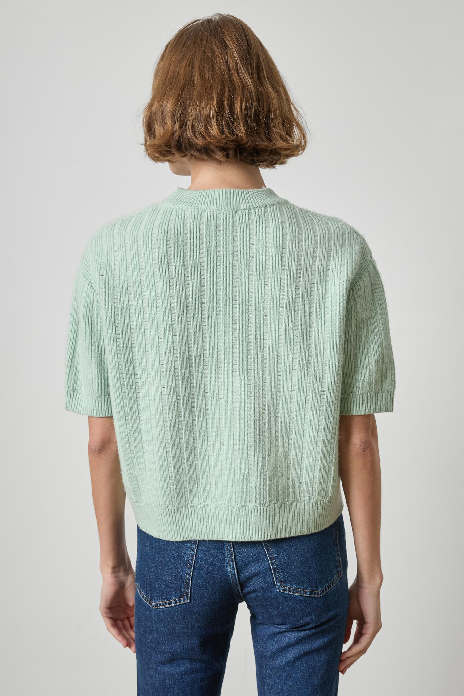 Textured Easy Crewneck Sweater Womens Sweater Winter Mint A2