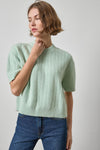 Textured Easy Crewneck Sweater Womens Sweater Winter Mint A3