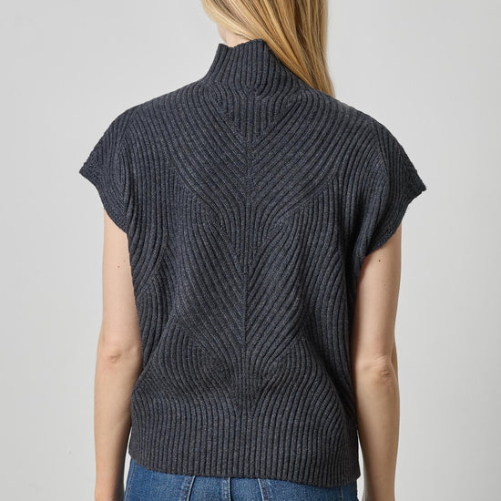 Cable Wedge Sweater Womens Sweater Charcoal A2