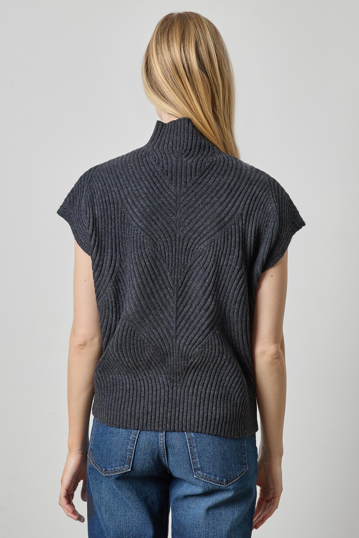 Cable Wedge Sweater Womens Sweater Charcoal A2