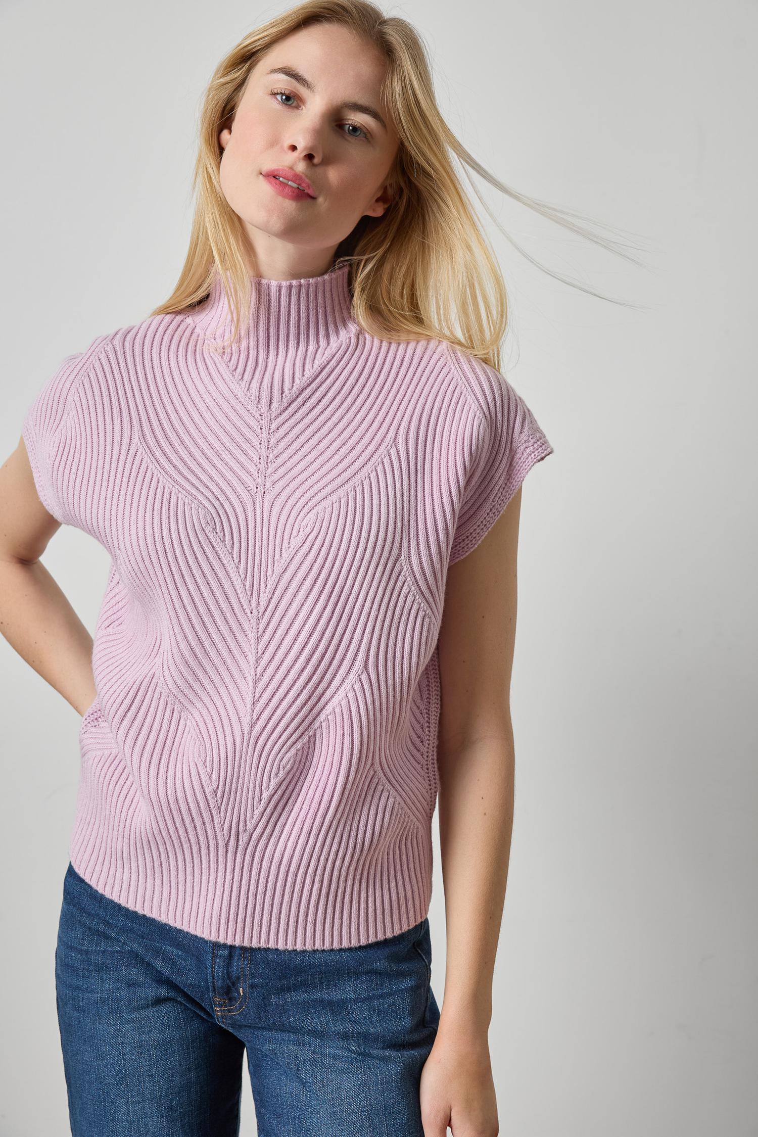Cable Wedge Sweater Womens Sweater Sugarplum A1