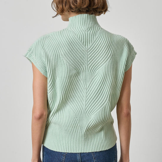 Cable Wedge Sweater Womens Sweater Winter Mint A2