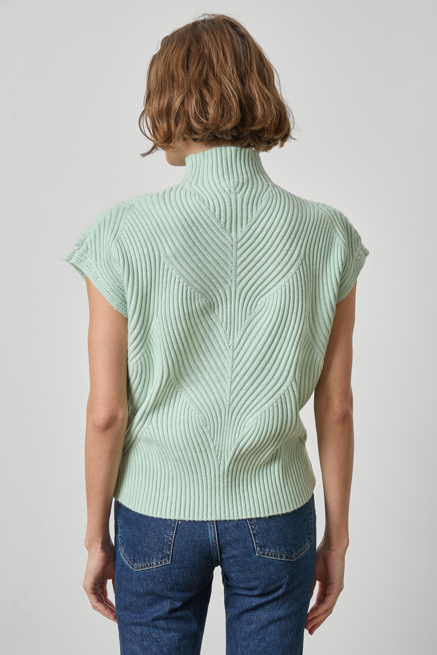 Cable Wedge Sweater Womens Sweater Winter Mint A2