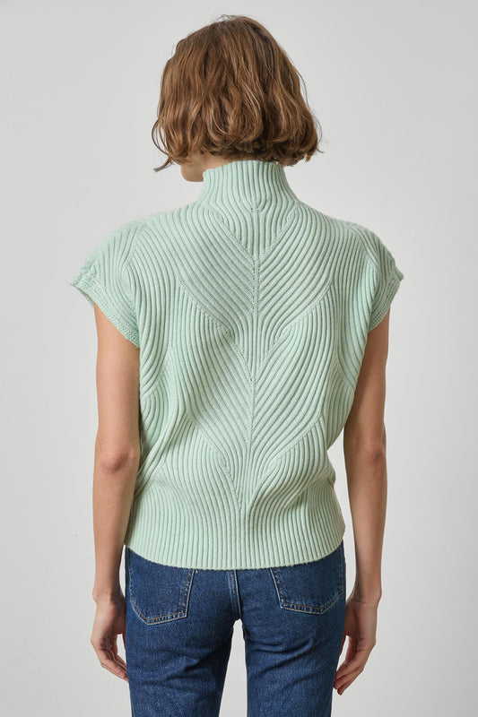 Cable Wedge Sweater Womens Sweater Winter Mint A2