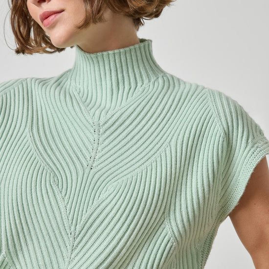 Cable Wedge Sweater Womens Sweater Winter Mint A3