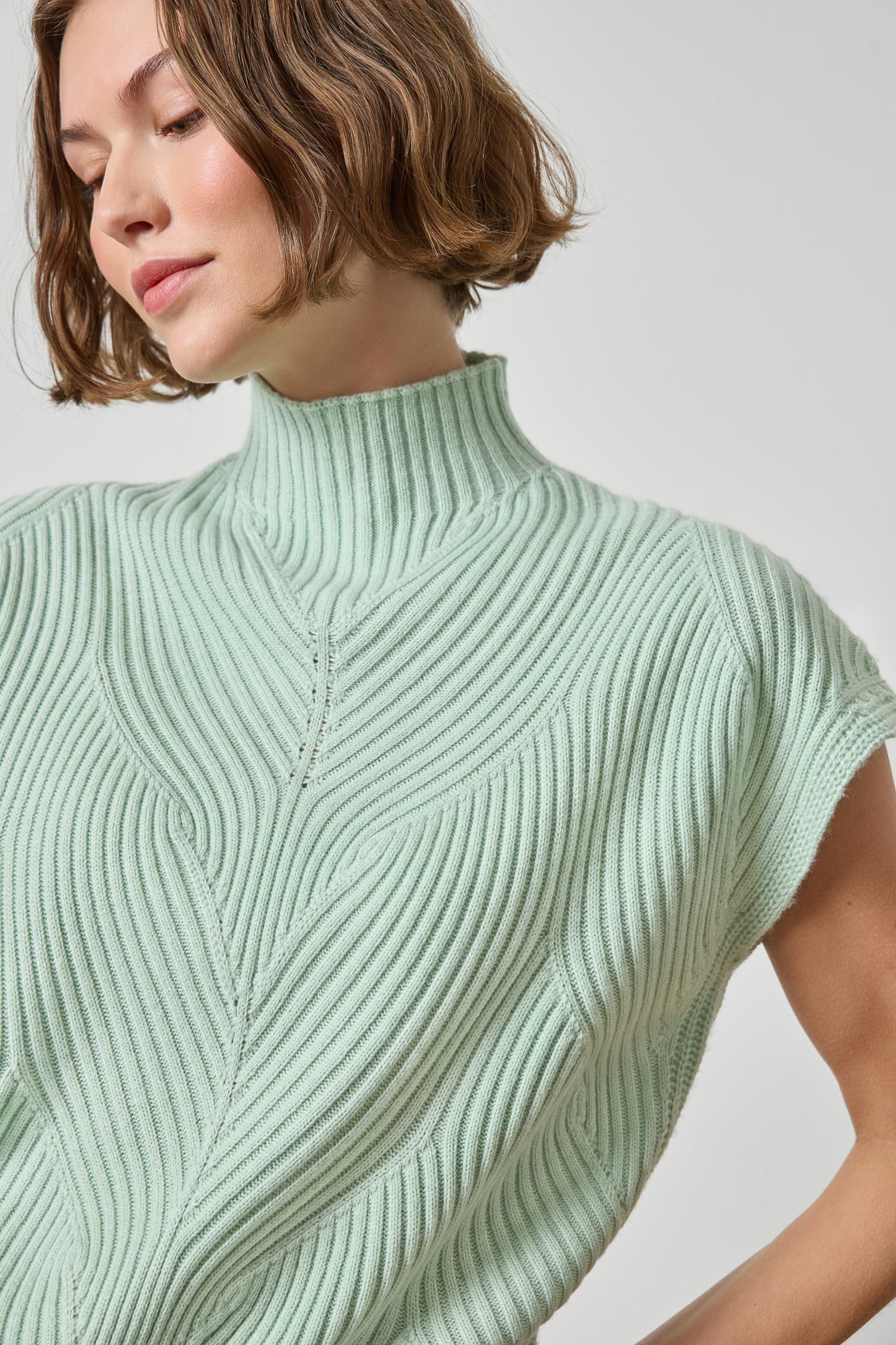 Cable Wedge Sweater Womens Sweater Winter Mint A3