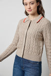 Long Sleeve Polo Cardigan Womens Sweater Birch A1