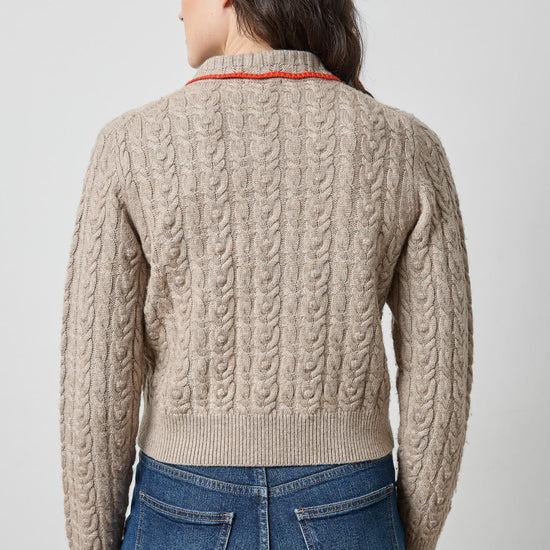 Long Sleeve Polo Cardigan Womens Sweater Birch A2