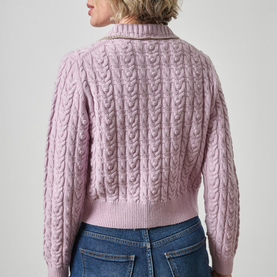 Long Sleeve Polo Cardigan Womens Sweater Sugarplum A2