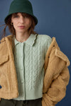 Long Sleeve Polo Cardigan Womens Sweater Winter Mint C1
