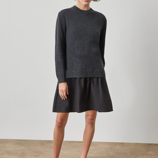 Short Combo Sweater Dress in color Charcoal Image A1