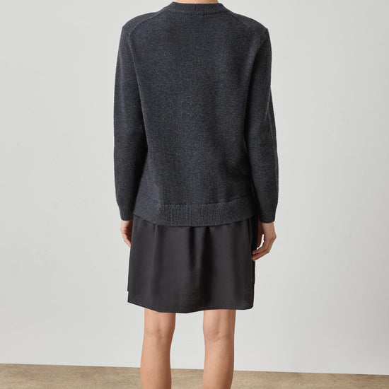 Short Combo Sweater Dress in color Charcoal Image A2