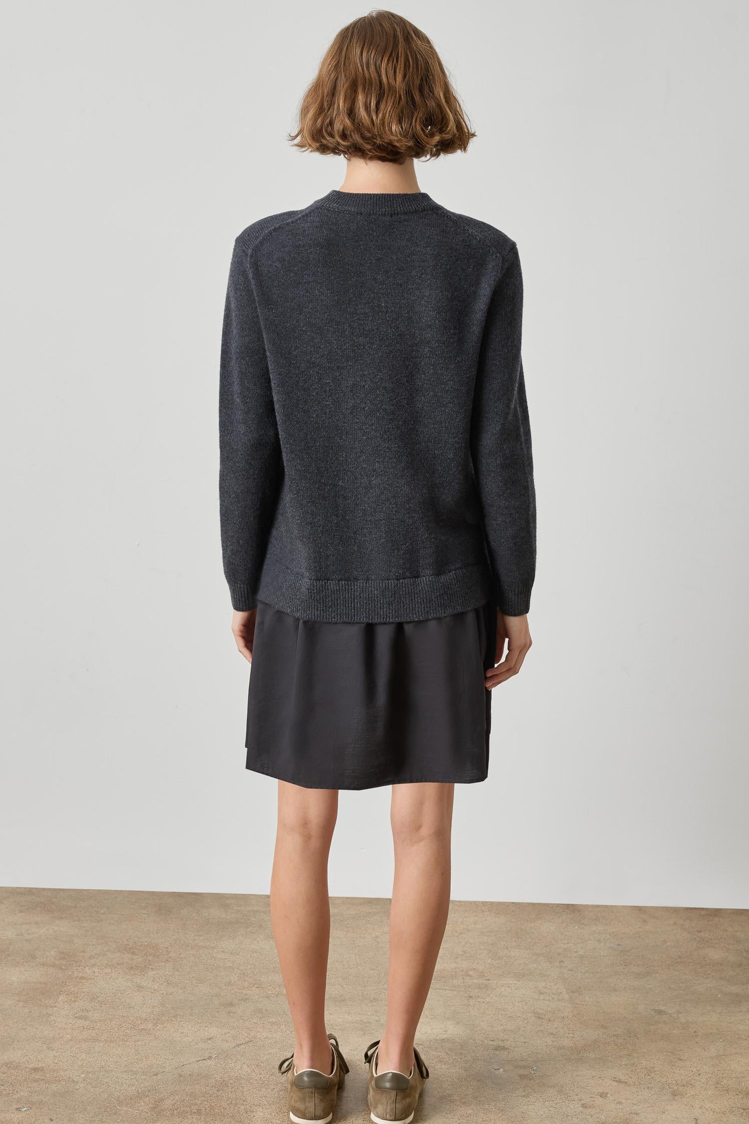 Short Combo Sweater Dress in color Charcoal Image A2