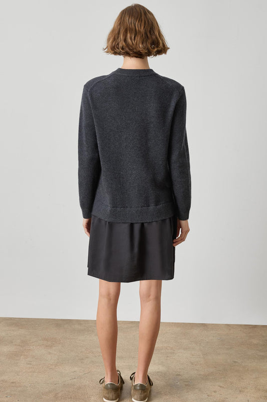 Short Combo Sweater Dress in color Charcoal Image A2