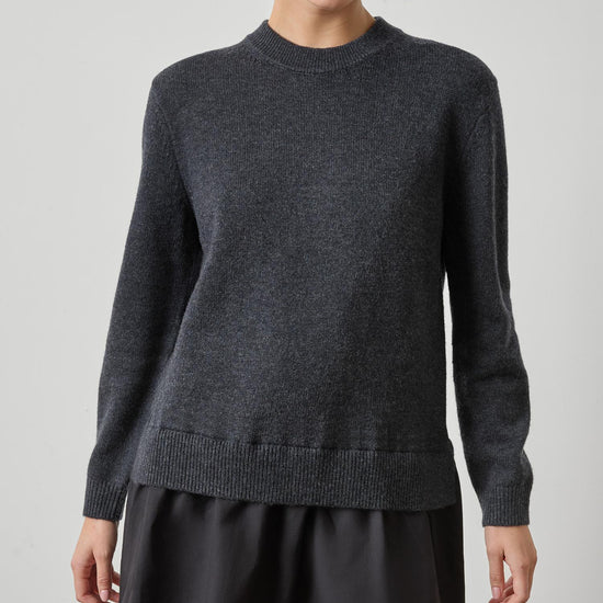 Short Combo Sweater Dress in color Charcoal Image A3