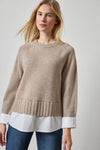 Mixed Media Crewneck Sweater Womens Sweater Birch A1